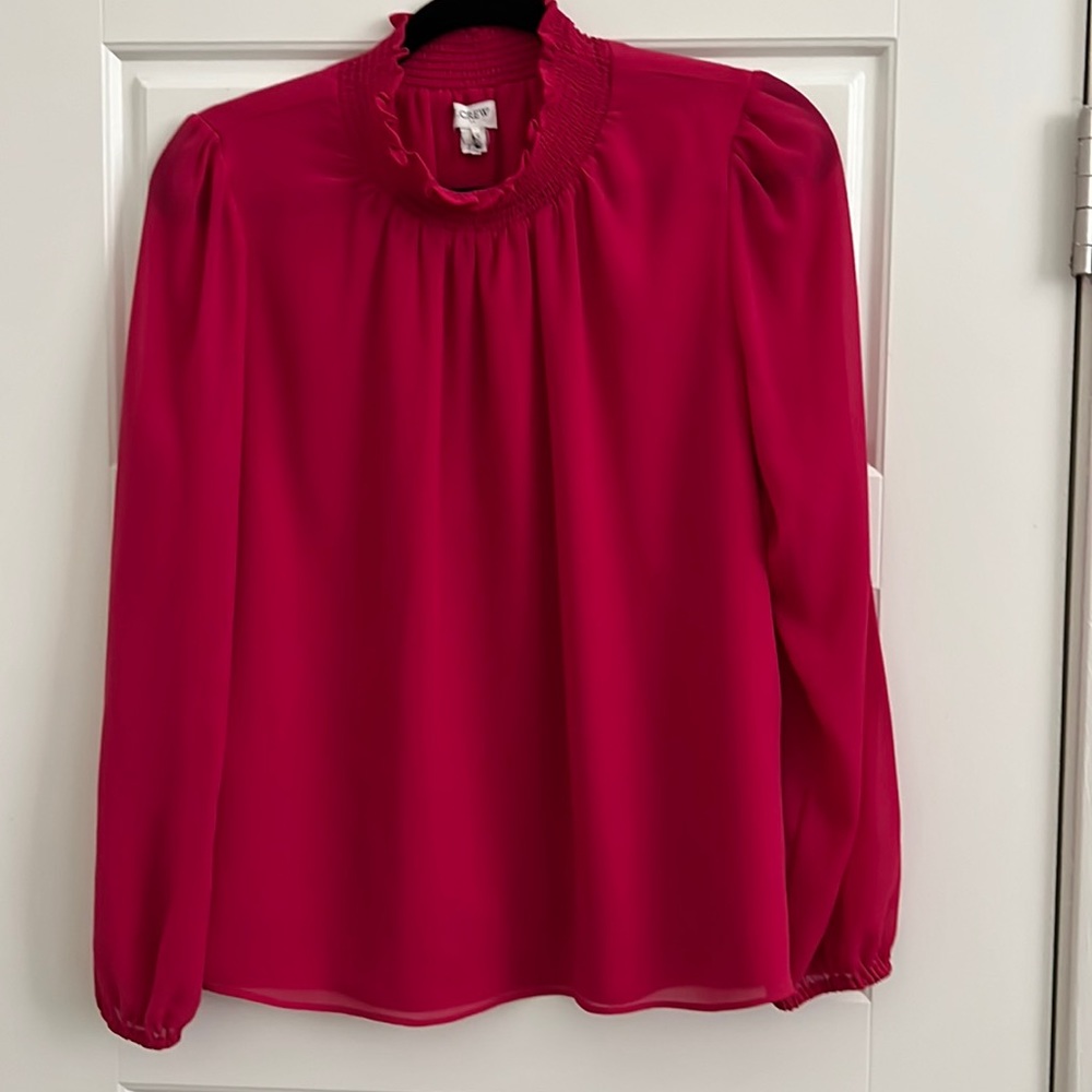 J. Crew light silky fabric. Self Lined. Beautiful tucked or left outside. Med